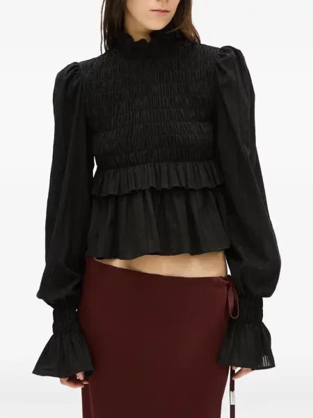 Bluză Ann Demeulemeester cu volane negru