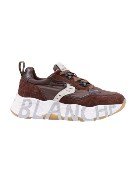 Sneakersy Voile Blanche skórzane brązowe
