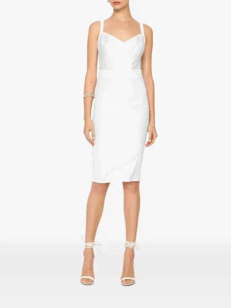 Nėriniuota midi suknelė Dolce & Gabbana balta