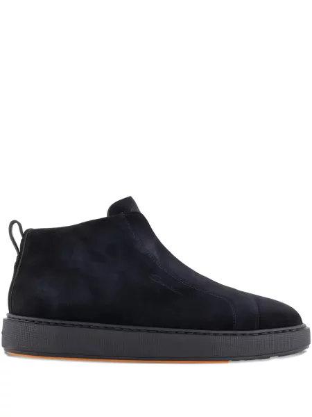 Botine Santoni din piele de căprioară slip-on albastru