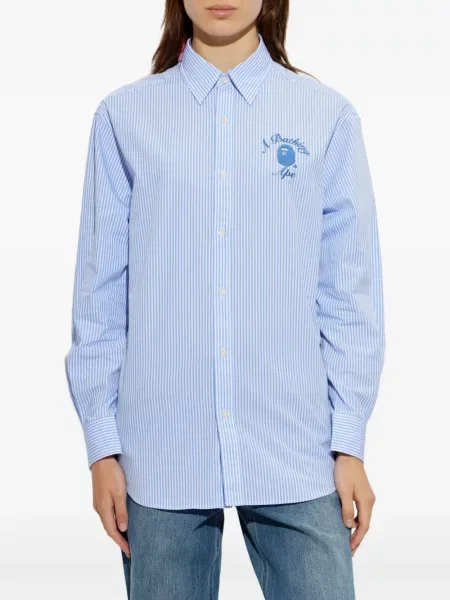 Cămașă A Bathing Ape® cu broderie albastru