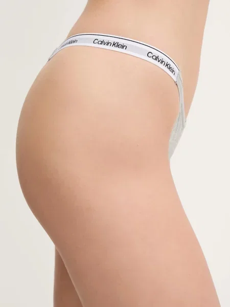 Calvin Klein Underwear tangá dámske s elastanom sivá