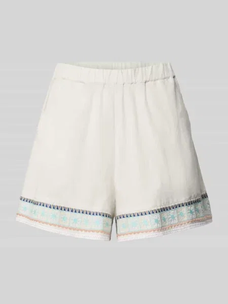 Bermudy z mieszanki lnu i bawełny z wpuszczanymi Jake*s Casual beżowe