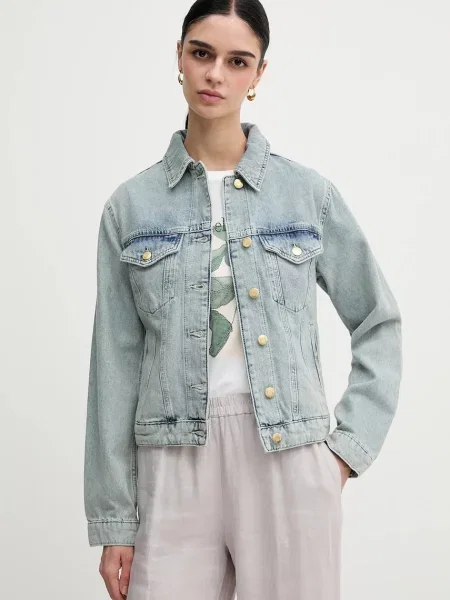 Sisley geacă din denim de tranzitie albastru