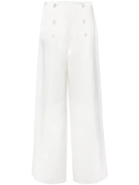 Pantaloni Ralph Lauren Collection din satin alb