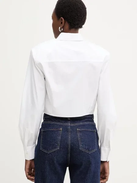 Karl Lagerfeld cămașă din cu guler clasic relaxed alb