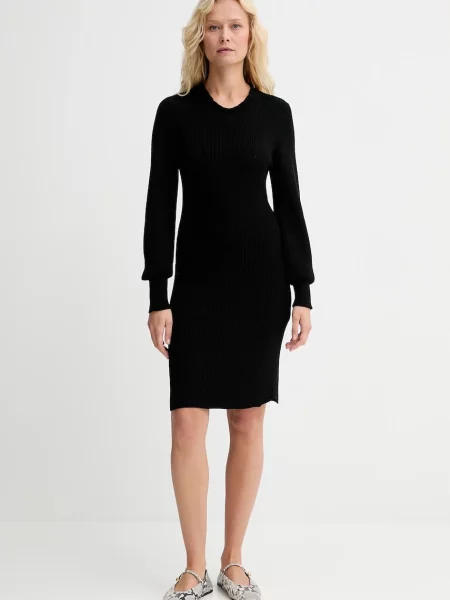 Twinset rochie cu lână negru