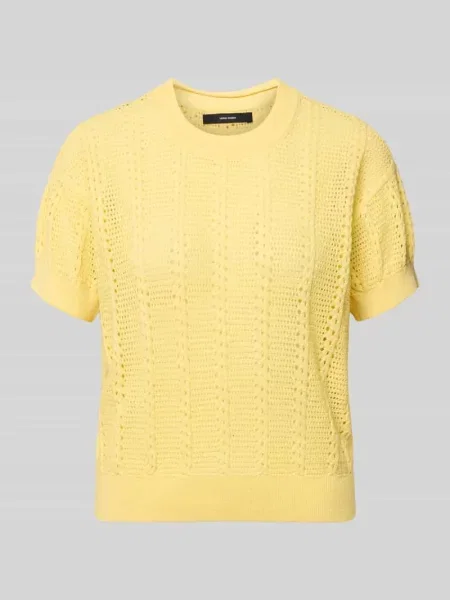 Krój relaxed fit koszulka z dzianiny z mieszanka bawełny model LUX LIGHT' Vero Moda żółta