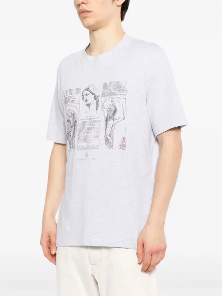 Tricou Brunello Cucinelli cu imagine gri