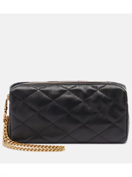 Kožna ogrlica Saint Laurent crna