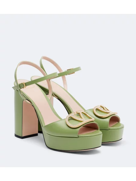Sandale Valentino Garavani din piele cu platformă verde