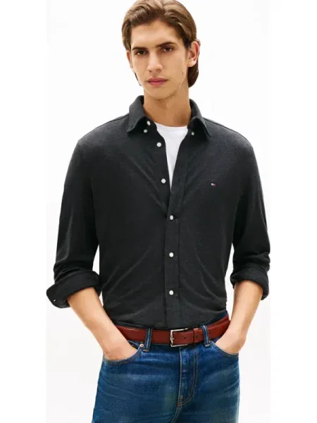 Tommy Hilfiger Cămașă | pique negru