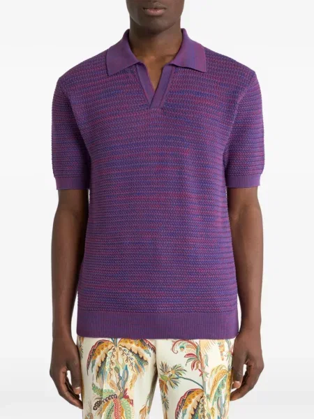 Scurt pulover Etro tricotate cu decolteu în V violet