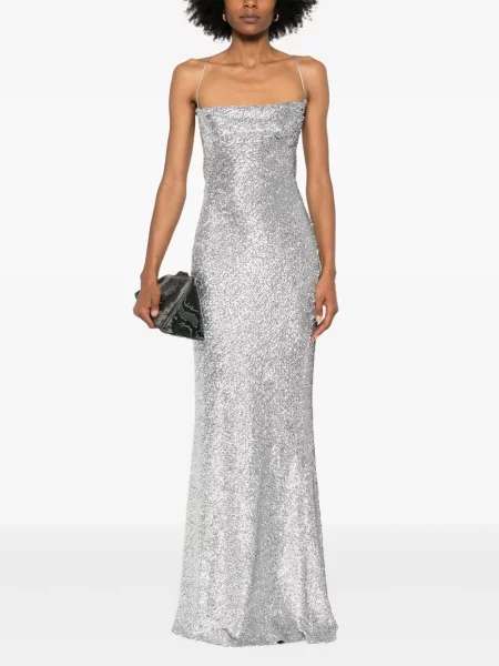 Rochie maxi Moos Studio de costum argintiu