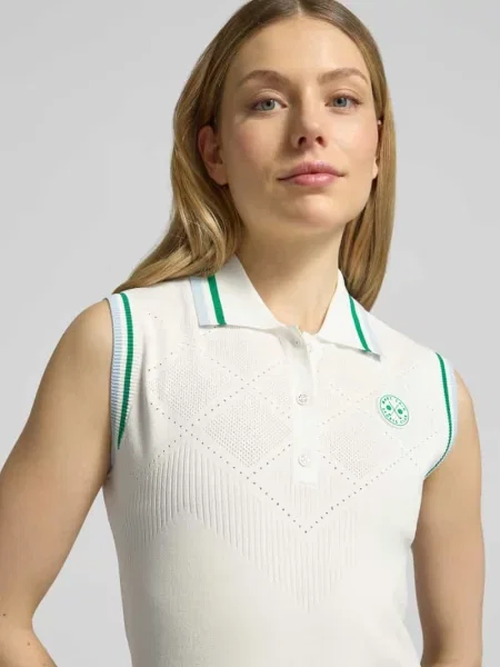 Kamizelka w kroju regular fit z mieszanki w imitacji dzianiny Marc Cain biała