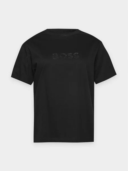 BOSS Tričko / strieborná čierna