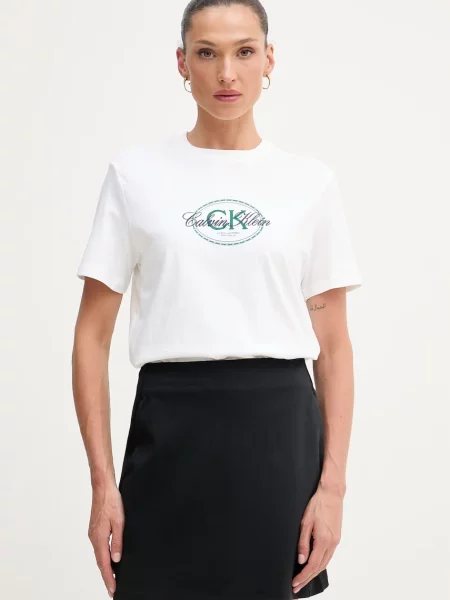 Calvin Klein Jeans T-shirt γυναικείο μπεζ