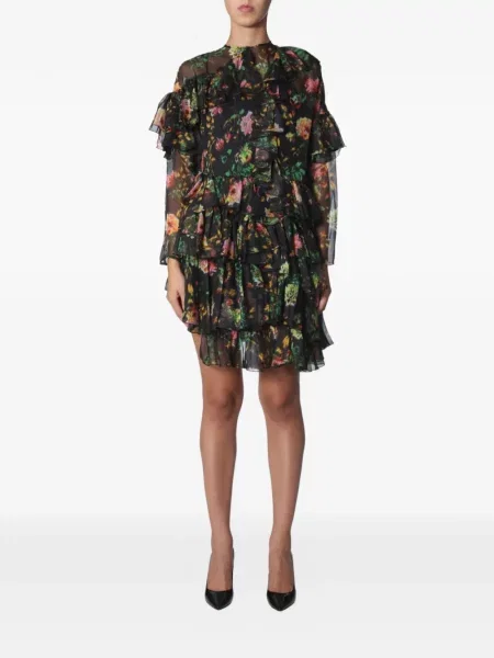 Rochie cu volane Msgm cu volane asimetric negru