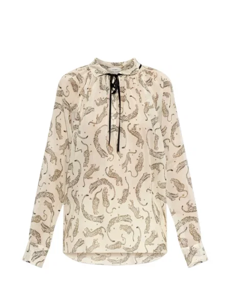 Bluză Forte_forte cu imprimeu animal print cu legături