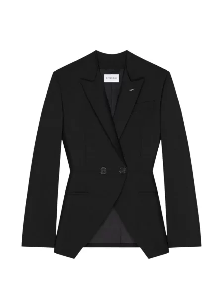 Sacou Givenchy de lână cu două rânduri de nasturi negru