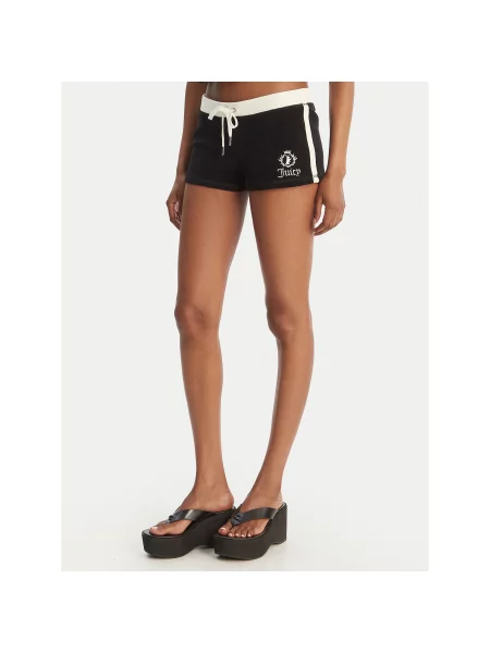 Juicy Couture Sportiniai šortai Applique Terry Slim Fit juoda
