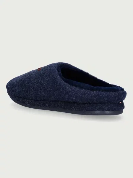 Tommy Hilfiger kapcie TH HOUSE BOOTIE FLANNEL granatowe