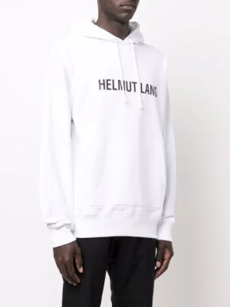 Hanorac cu glugă Helmut Lang cu imagine alb
