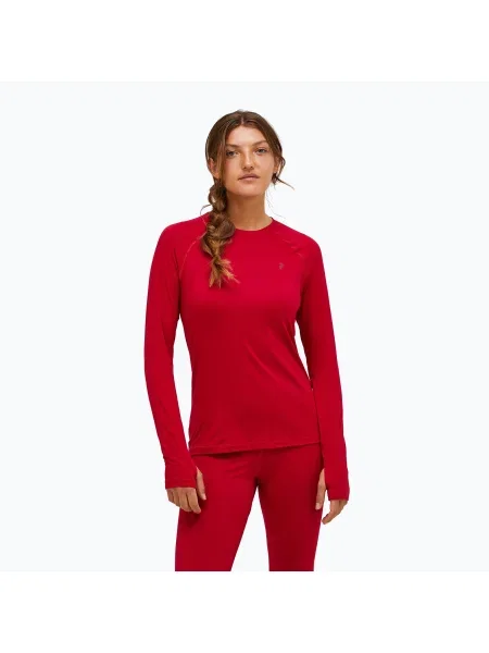 Tričko s dlouhým rukávem Peak Performance vínové