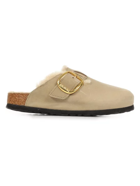 Pantofle Birkenstock s přezkou béžové
