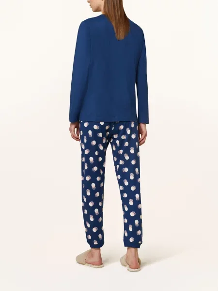 Mey Piżama Z Serii Scribbled Dots blau niebieska