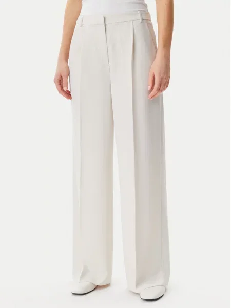 Calvin Klein Hlače Travel Twill Wide Leg siva