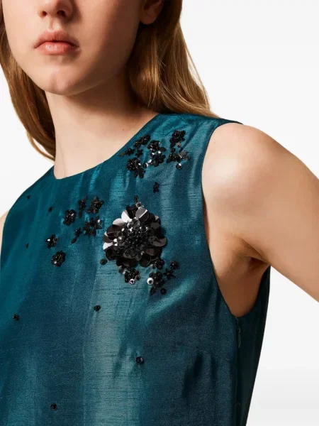 Rochie mini Twinset fără mâneci de costum albastru