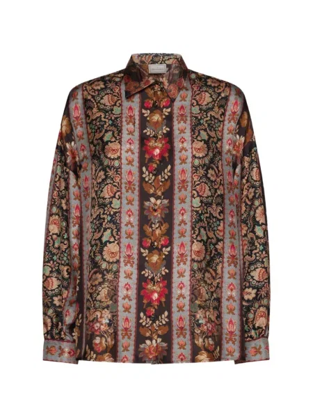 Cămașă Pierre-louis Mascia de mătase cu model floral cu imagine negru