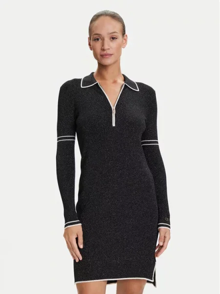 Liu Jo Sport Pletena obleka Črna bela