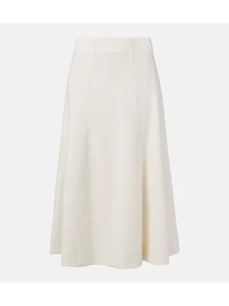 Fustă midi Jil Sander tricotate până la genunchi alb