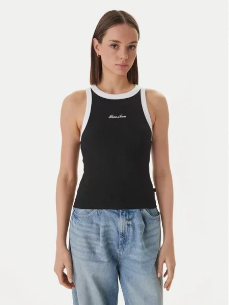 Guess Jeans Top Slim Fit črna