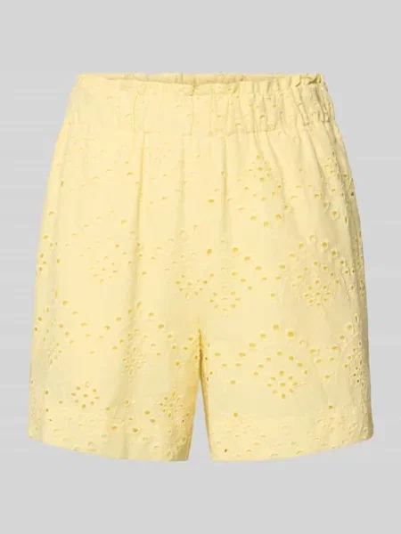 Bermudy o kroju loose fit z haftem angielskim model VILDE' Pieces