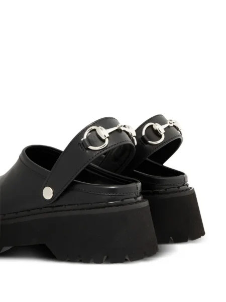 Papuci tip mules Gucci cu platformă negru