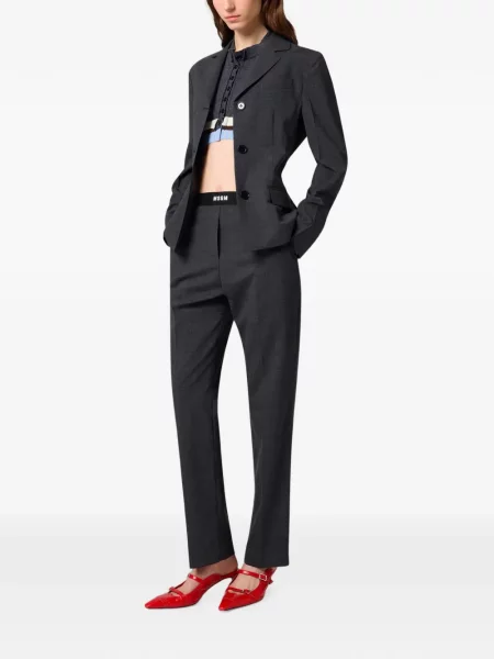 Pantaloni Msgm cu autograf gri