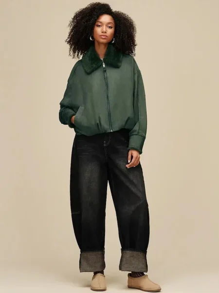 UGG пантофи дамски от велур W Tasman Deconstructed бежово