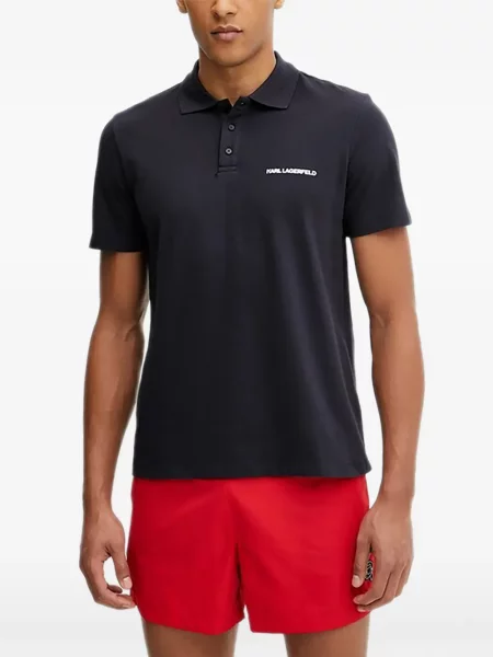 Tricou polo Karl Lagerfeld cu imagine albastru