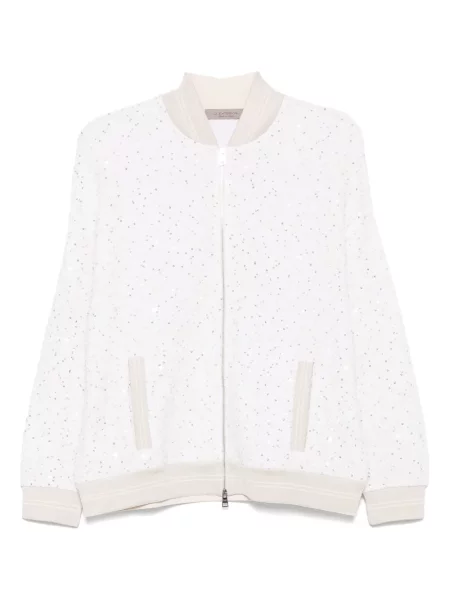 Kurtka bomber D.exterior z cekinami biały