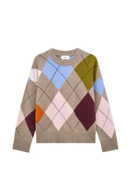 Pulover Pringle Of Scotland cu model argyle cu decolteu rotund