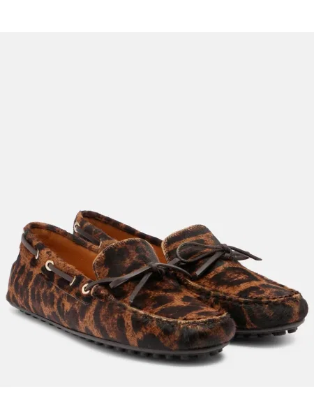 Loaferke Tod's s potiskom z leopardjim vzorcem rjava