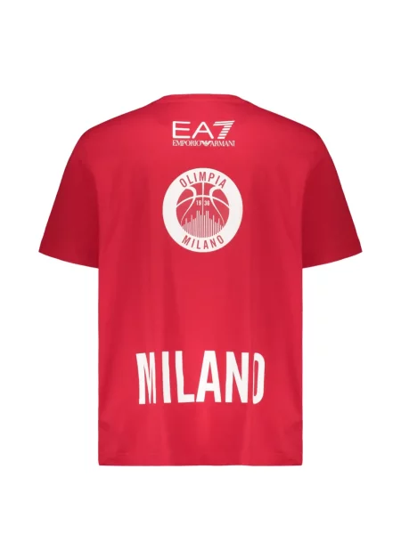 Тениска Ea7 Emporio Armani с принт червено