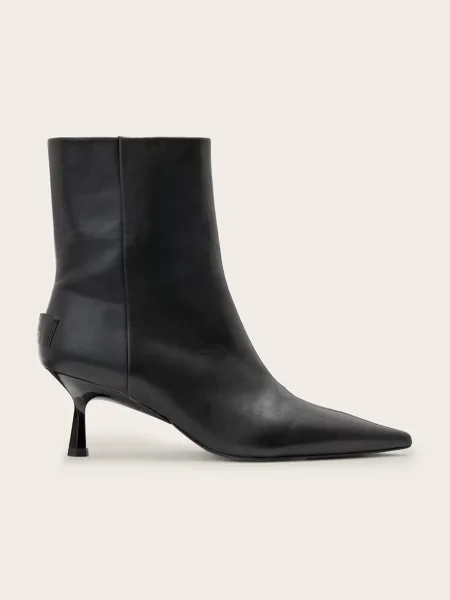 Кожени боти AllSaints Vivian Boot с тънък черно