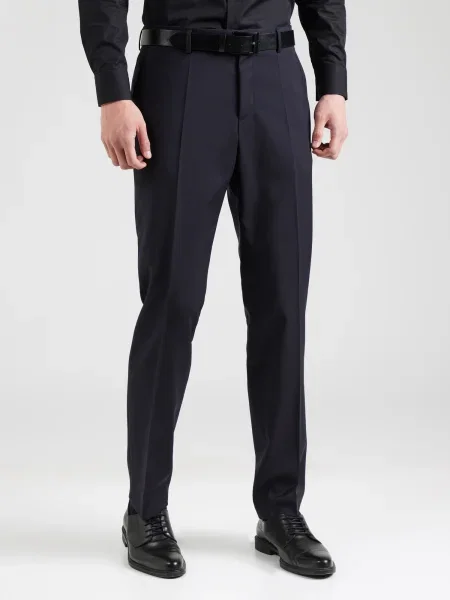BOSS Pantaloni cu dungă marin albastru