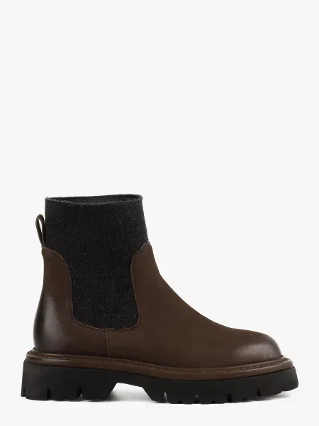 Ботинки челси Leberdes из нубука коричневые