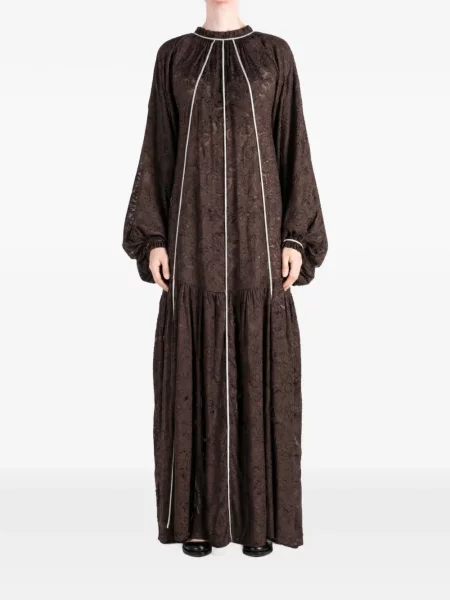 Rochie maxi Yangkehan din dantelă maro
