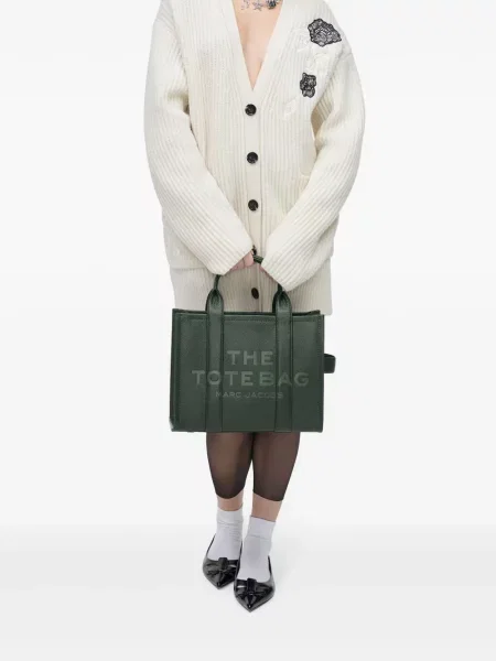 Kožená shopper kabelka Marc Jacobs zelená